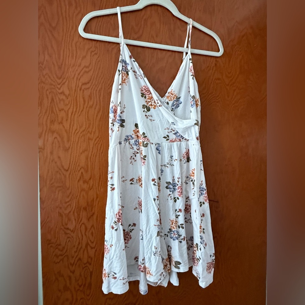 Garage Cream Floral Romper with Pink, Blue, Olive and Rust Accents